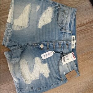 Mudd Light Blue Distressed Jean Shorts